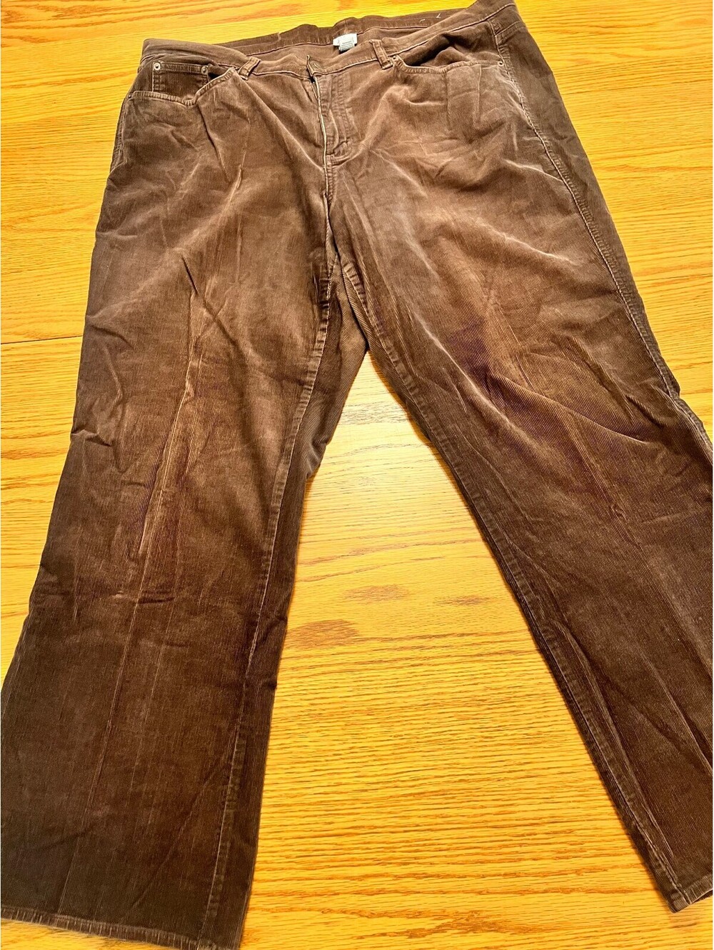 Venezia Brown Corduroy Pants Size 20 with Waist Cut Detail